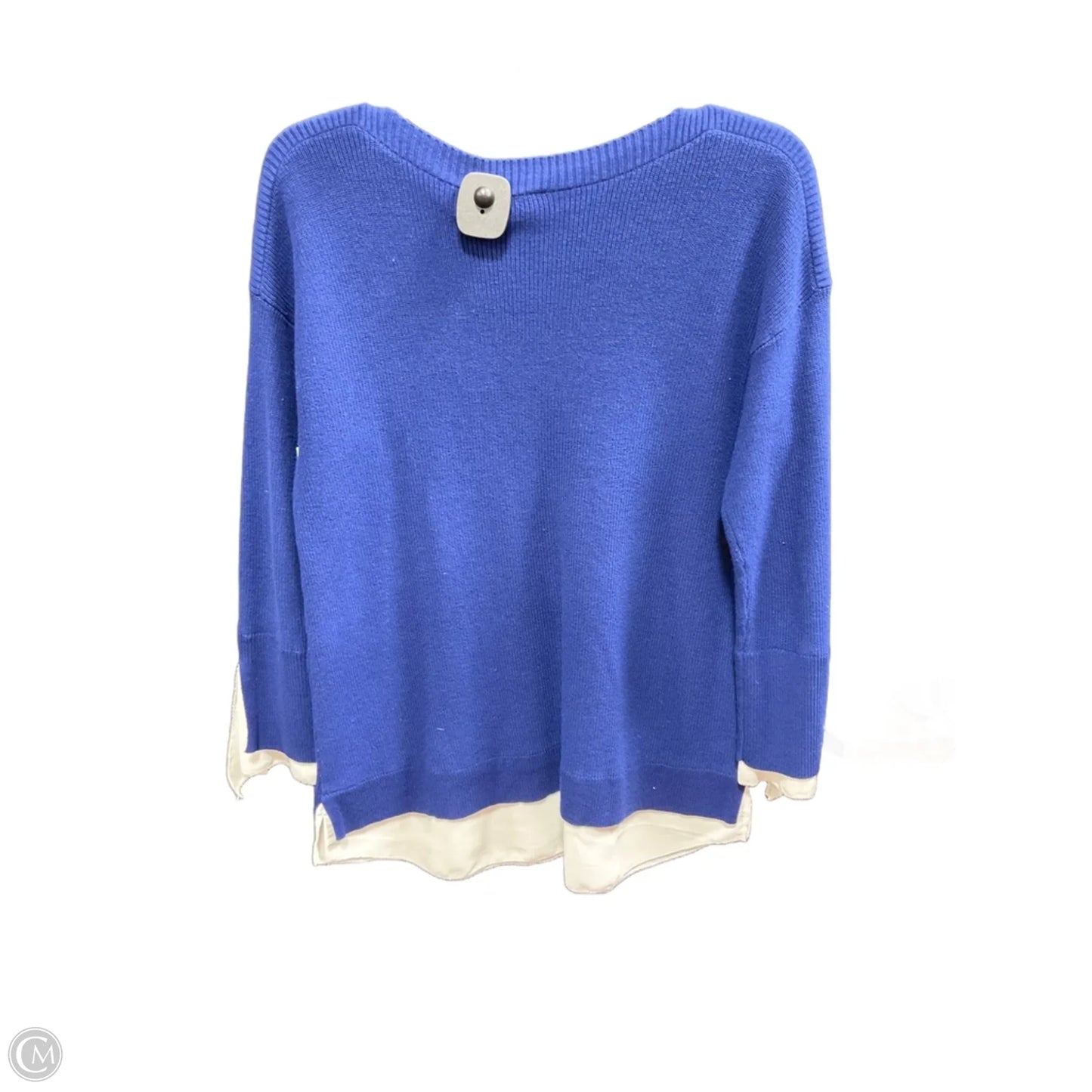 Sweater By Chicos In Blue & White, Size: 4