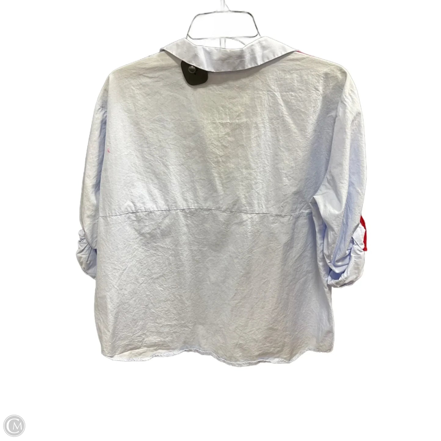 Blouse Long Sleeve By Zara Basic In Blue, Size: M