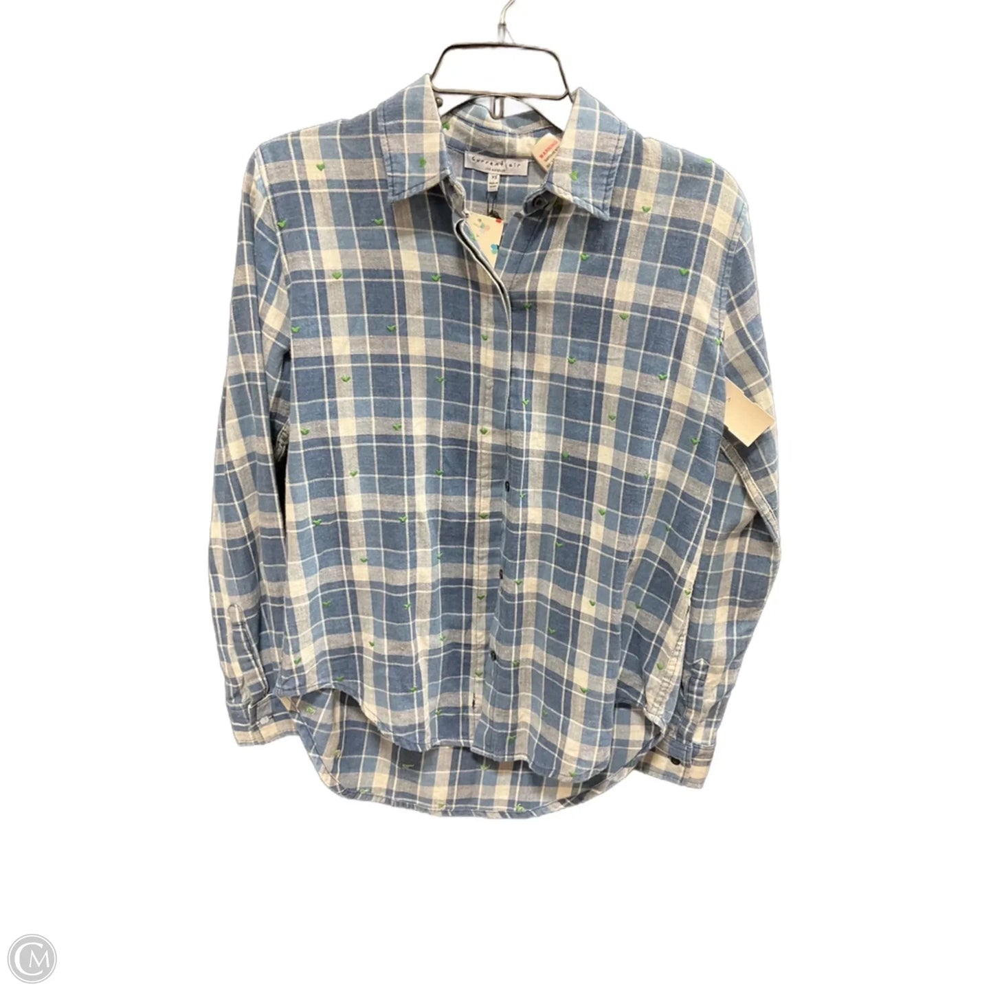 Top Long Sleeve Basic By Current Air In Blue, Size: Xs