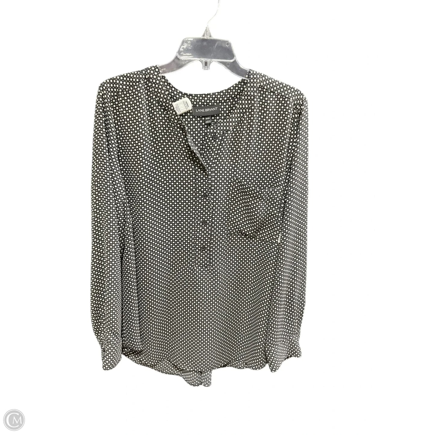 Top Long Sleeve Basic By Lane Bryant In Polkadot Pattern, Size: 18