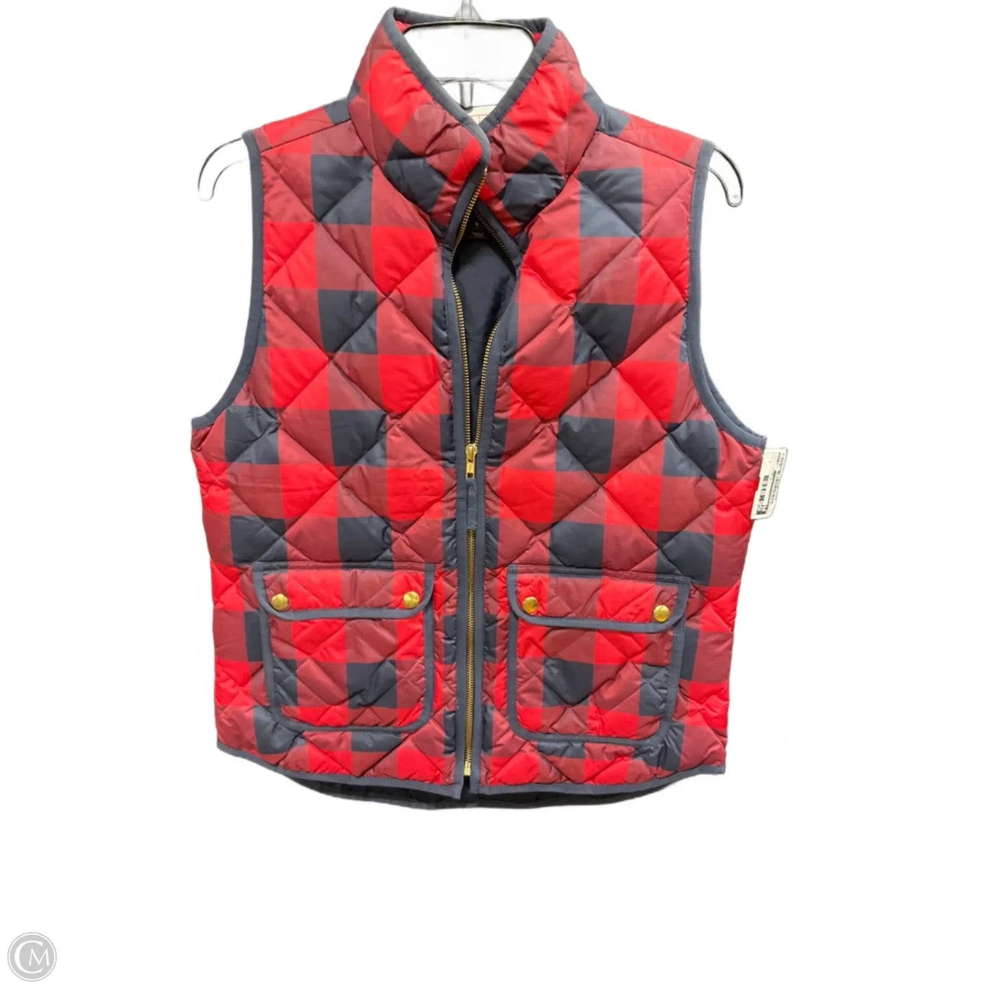 Vest Puffer & Quilted By J. Crew In Checkered Pattern, Size: S