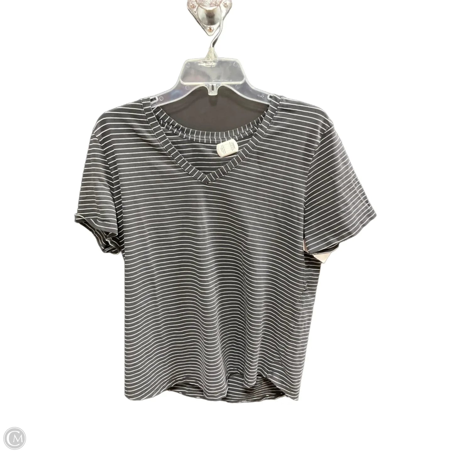 Athletic Top Short Sleeve By Lululemon In Striped Pattern, Size: M