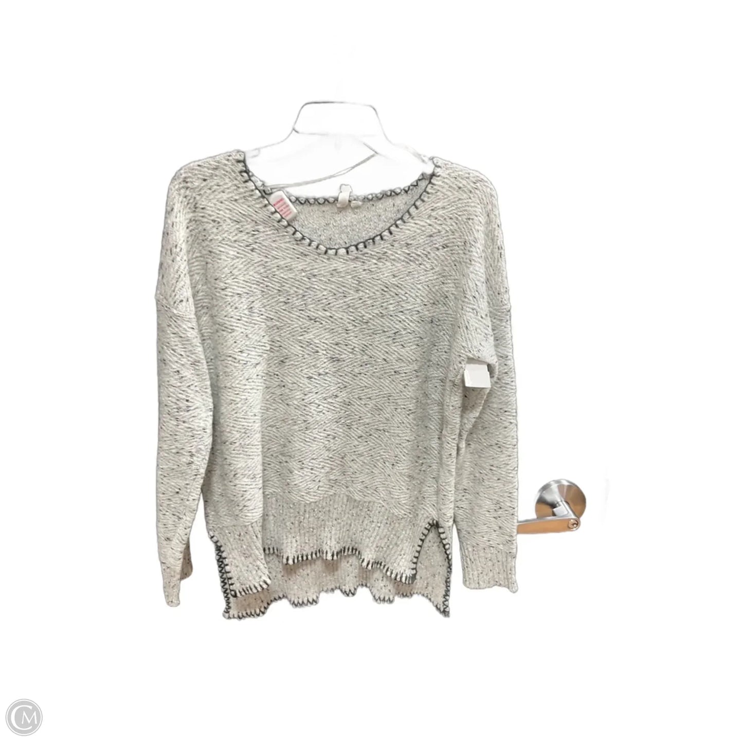 Sweater By Cable And Gauge In Black & Grey, Size: M