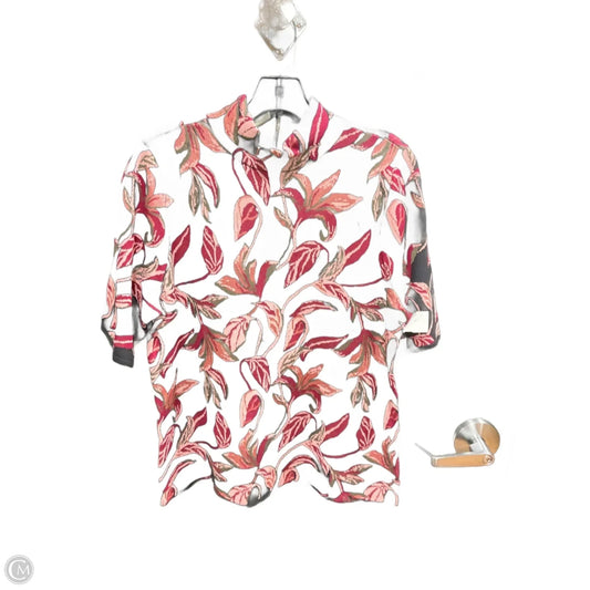 Top Short Sleeve Basic By Chicos In Black & Red, Size: L