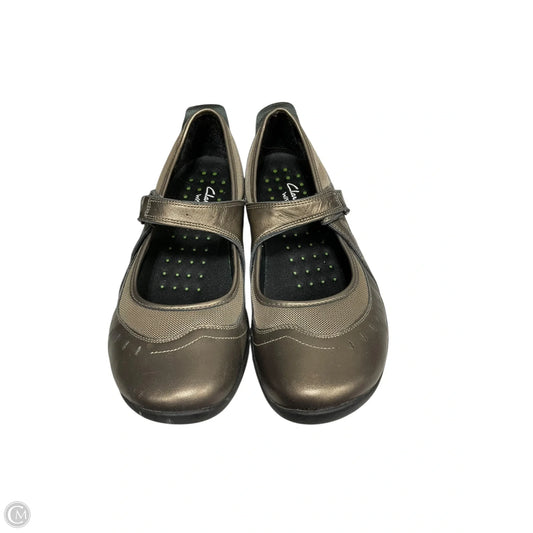 Shoes Heels Block By Clarks In Gold, Size: 10