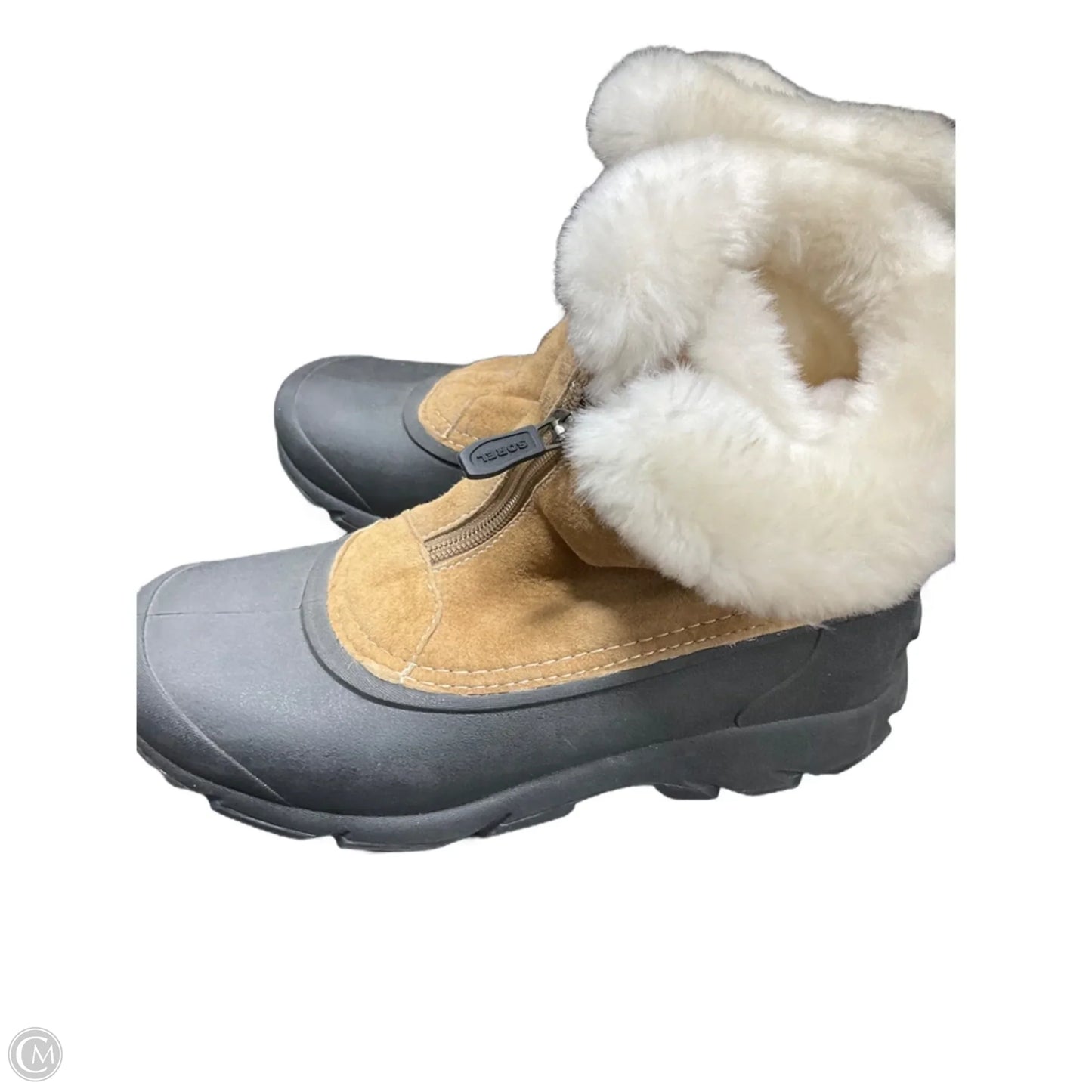 Boots Ankle Flats By Sorel In Brown & Cream, Size: 8