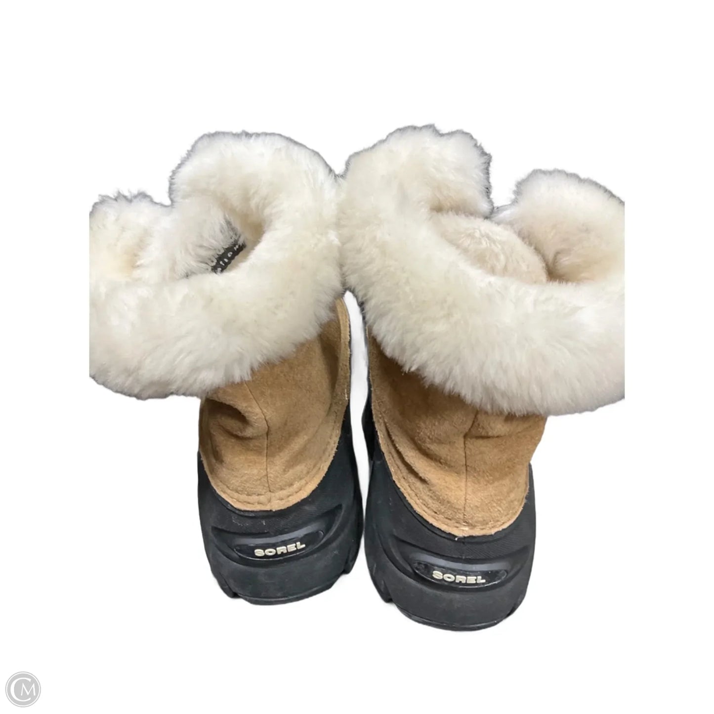 Boots Ankle Flats By Sorel In Brown & Cream, Size: 8