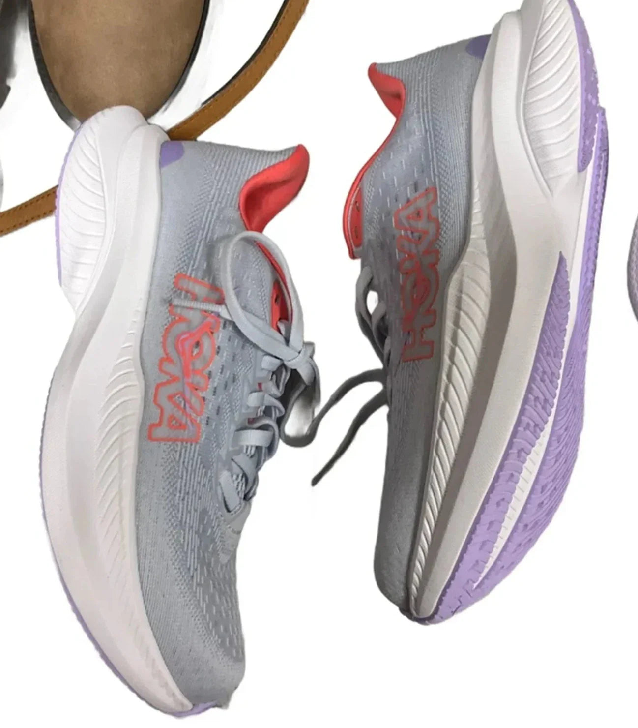 Shoes Athletic By Hoka In Grey & Orange, Size: 6.5