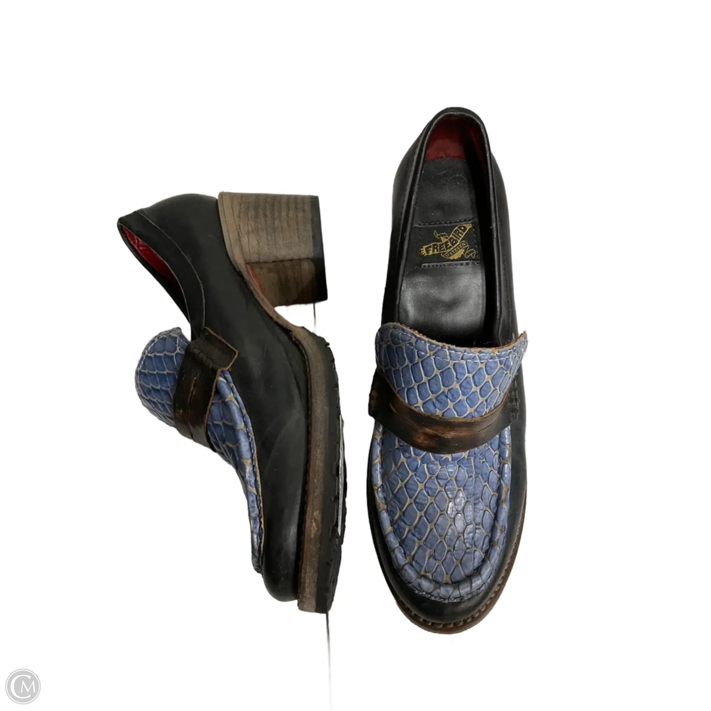 Shoes Heels Block By Freebird In Blue, Size: 9