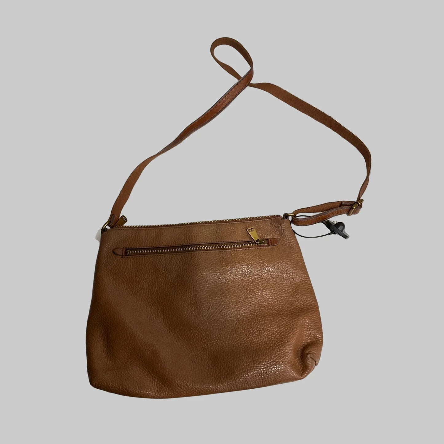 Handbag Leather By Fossil, Size: Medium
