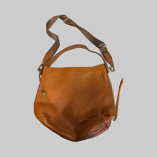 Handbag Leather By Fossil, Size: Large