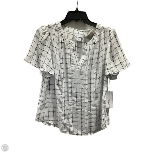 Top Short Sleeve Basic By Liz Claiborne In Black & White, Size: S