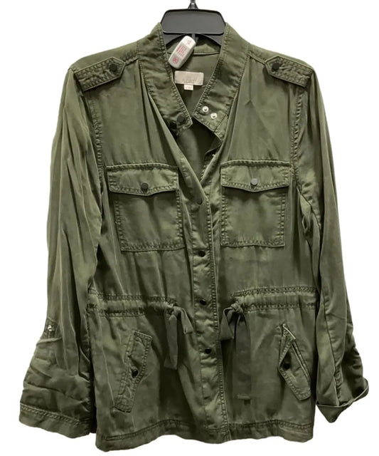 Jacket Denim By Loft In Green, Size: M