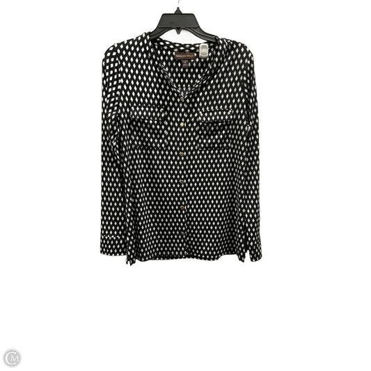 Top Long Sleeve Basic By Dana Buchman In Black & White, Size: S