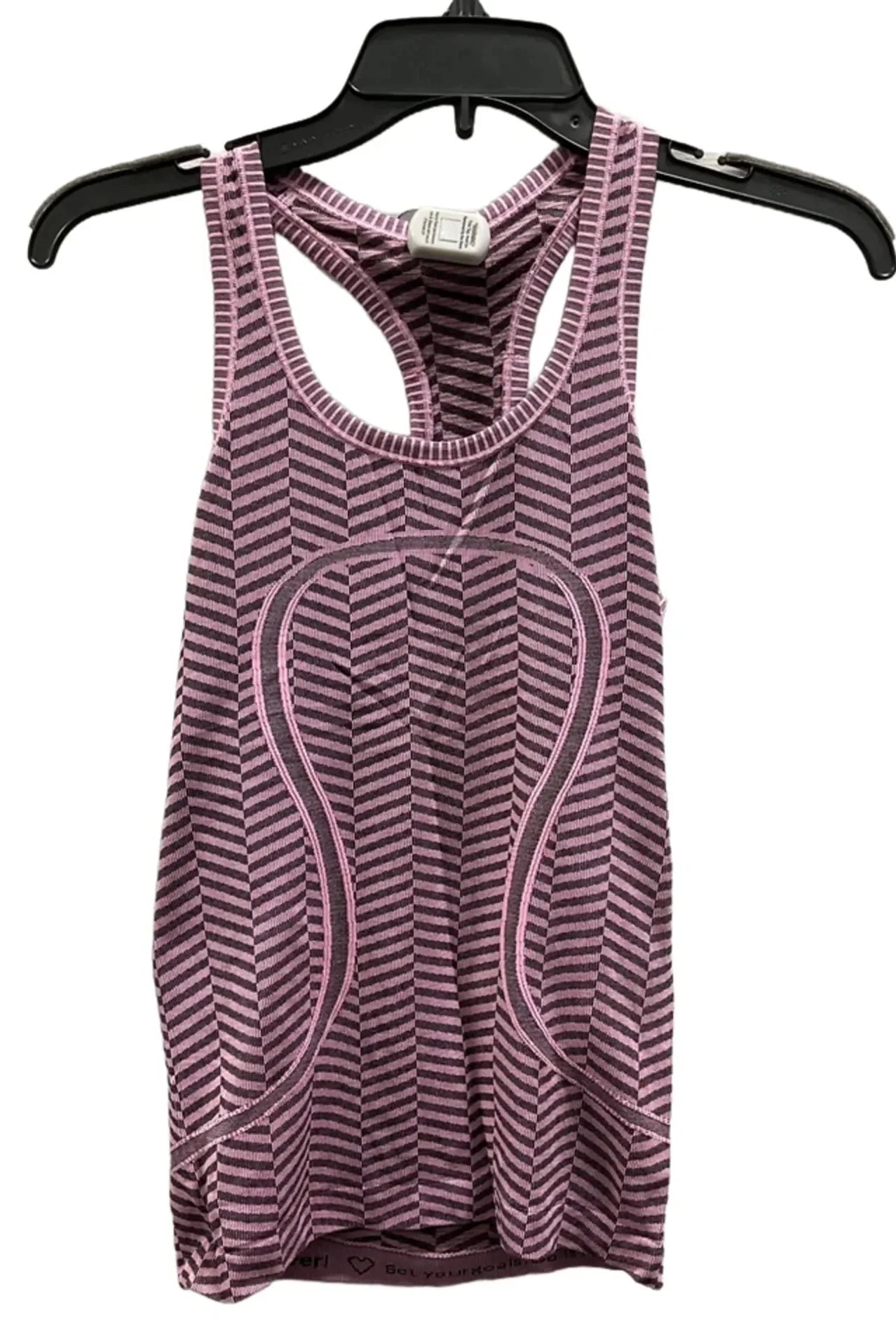 Athletic Tank Top By Lululemon In Black & Pink, Size: 2