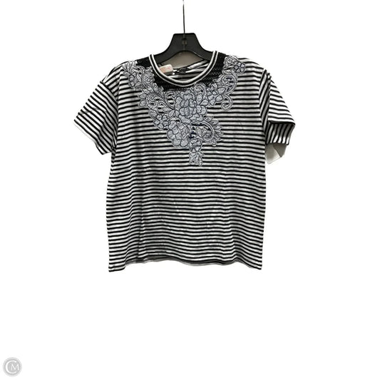 Top Short Sleeve By J. Crew In Blue & White, Size: S