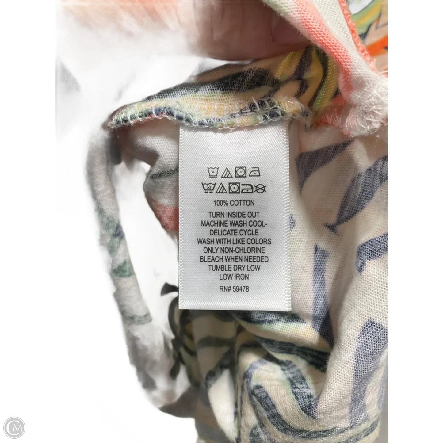 Top Short Sleeve Basic By Tahari In Tropical Print, Size: 1x