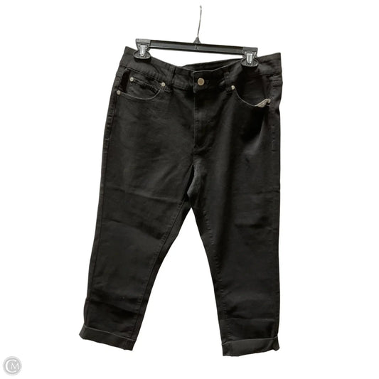 Jeans Straight By Tahari In Black, Size: 12
