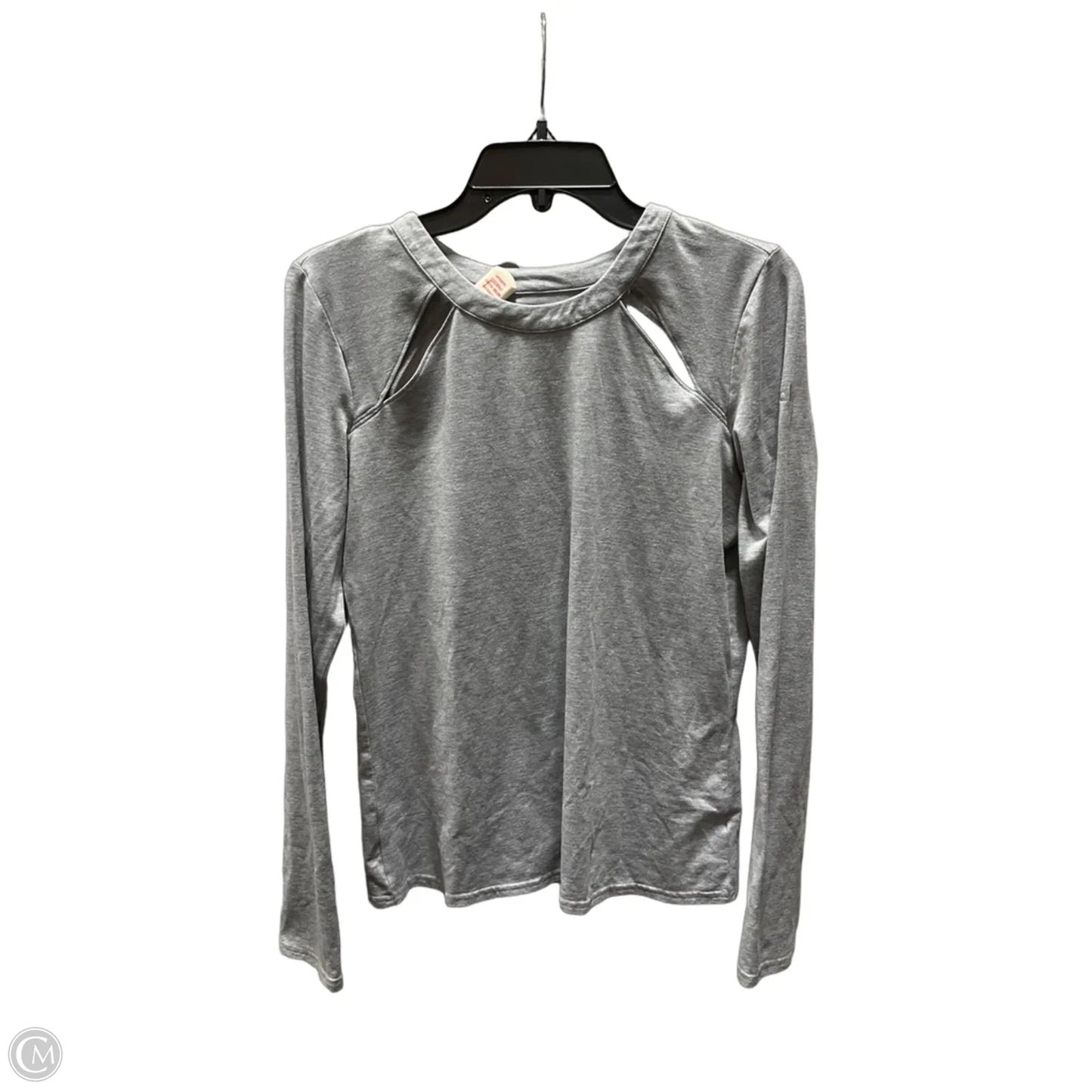 Athletic Top Long Sleeve Collar By Alo In Grey, Size: L