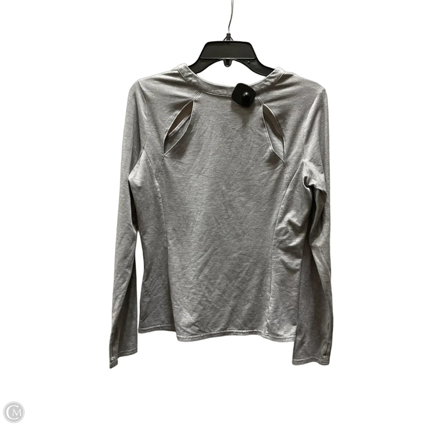 Athletic Top Long Sleeve Collar By Alo In Grey, Size: L