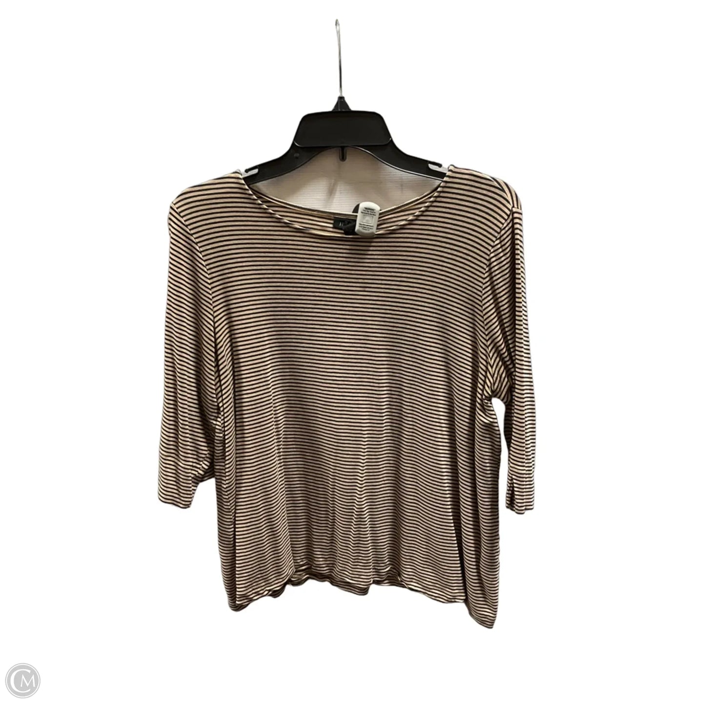 Top 3/4 Sleeve Basic By J. Jill In Striped Pattern, Size: M