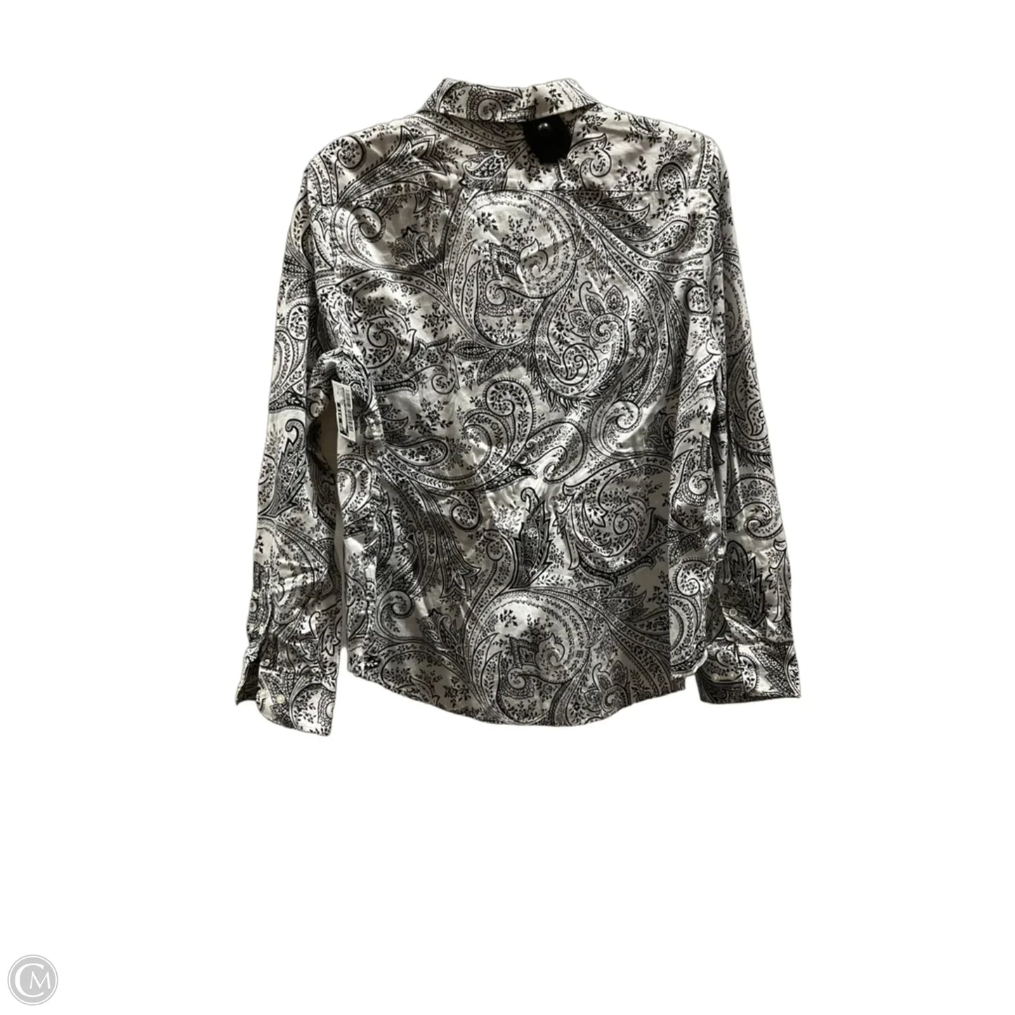 Blouse Long Sleeve By Lauren By Ralph Lauren In Black & White, Size: Xl