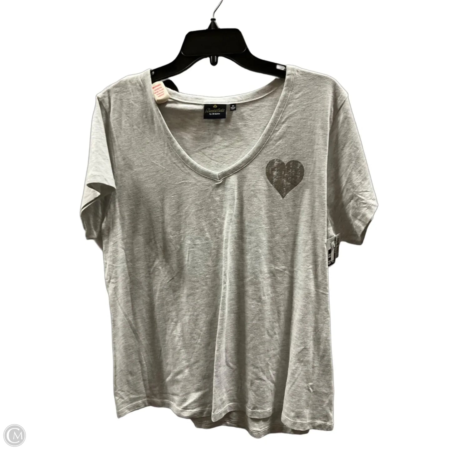 Top Short Sleeve Basic By Clothes Mentor In Grey, Size: Osfm