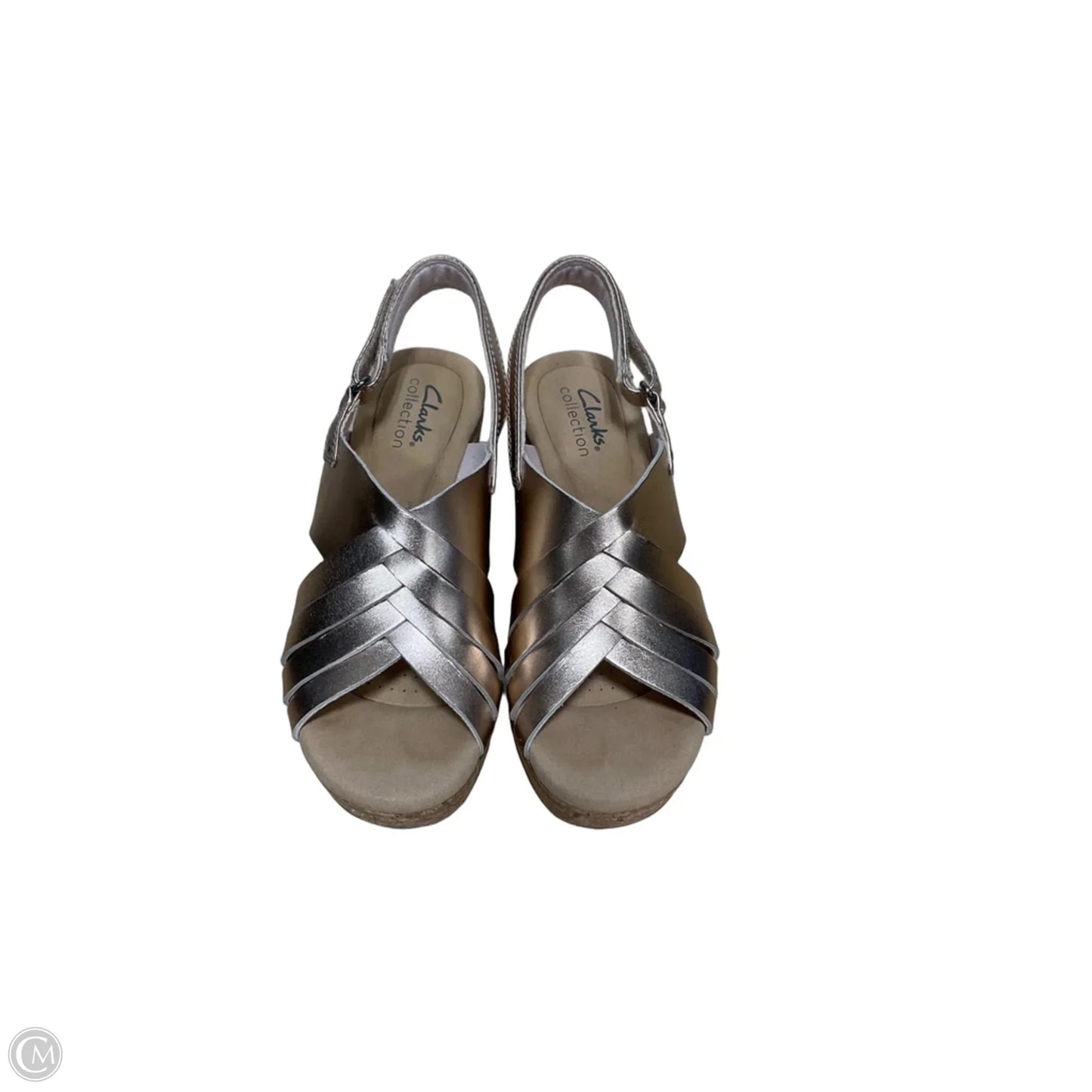 Shoes Heels Wedge By Clarks In Gold, Size: 6