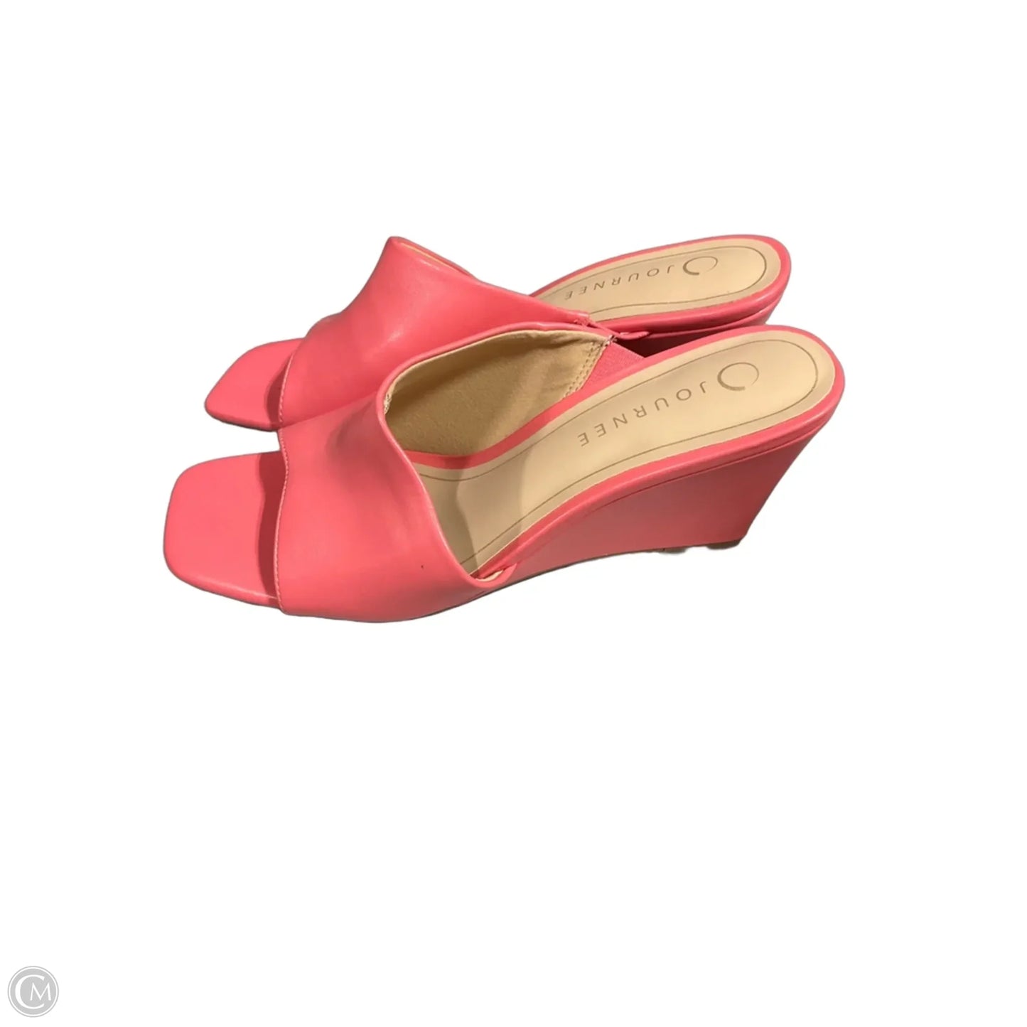 Sandals Heels Wedge By Journee In Pink, Size: 10