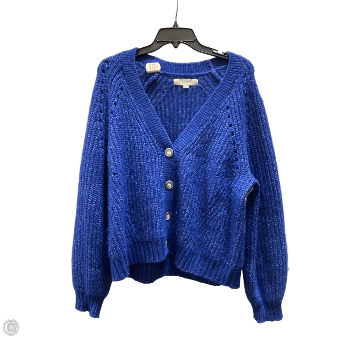 Sweater Cardigan By Loft In Blue, Size: Xl