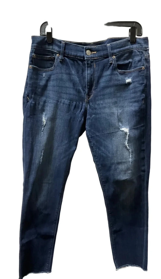 Jeans Straight By Express In Blue Denim, Size: 12
