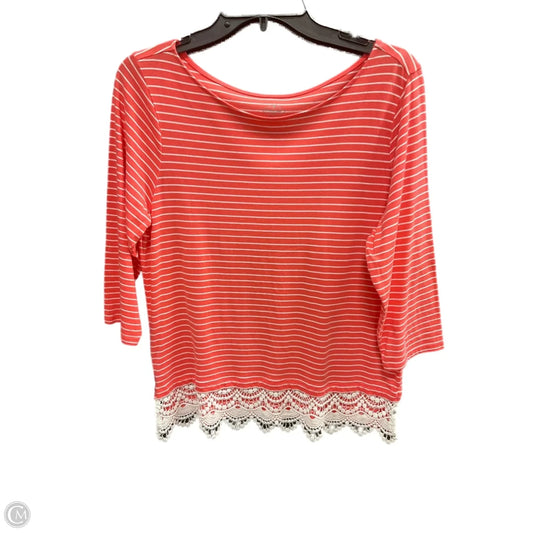 Top 3/4 Sleeve By St Johns Bay In Orange, Size: L