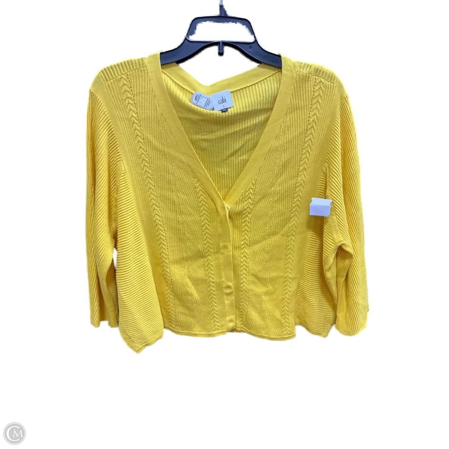 Sweater Cardigan By Cabi In Yellow, Size: S