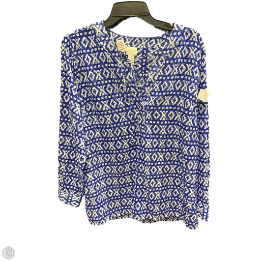 Top Long Sleeve By Chicos In Blue, Size: M