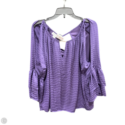 Top Long Sleeve By Clothes Mentor In Purple, Size: Xxl