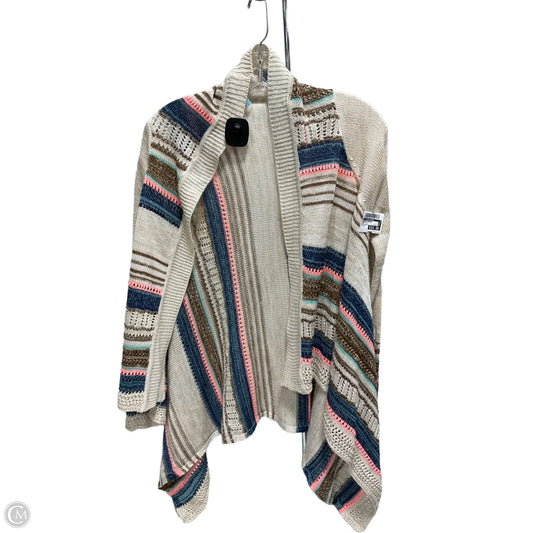 Sweater Cardigan By Clothes Mentor In Blue & Tan, Size: M