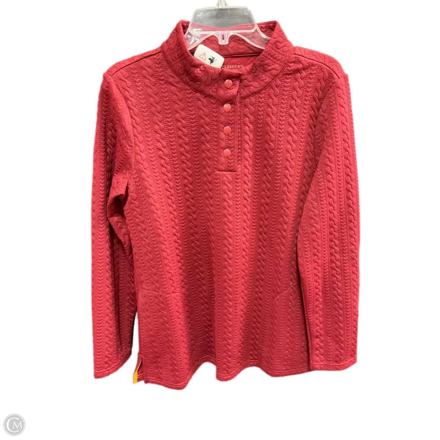 Top Long Sleeve By Appleseeds In Red, Size: S