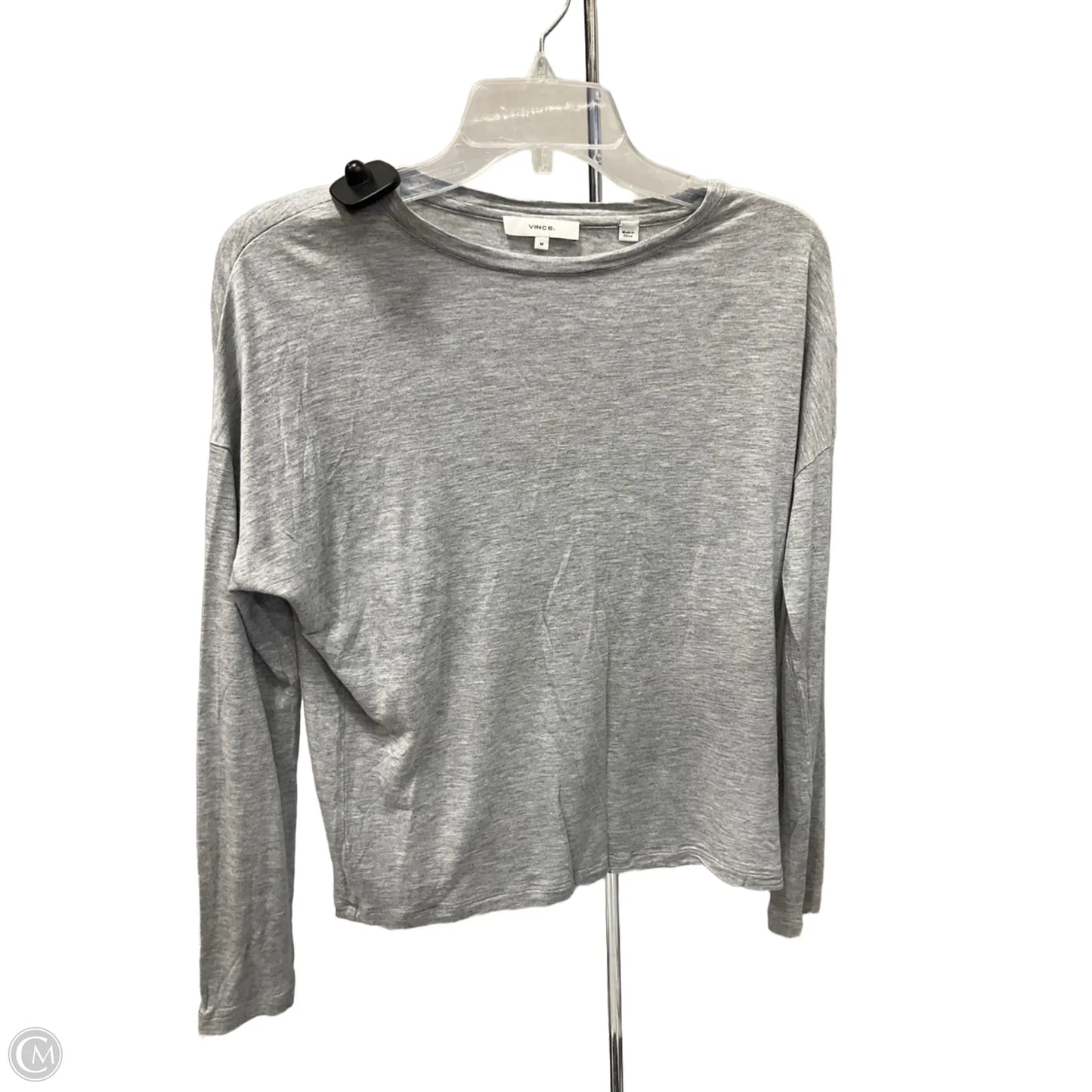 Top Long Sleeve By Vince In Grey, Size: M