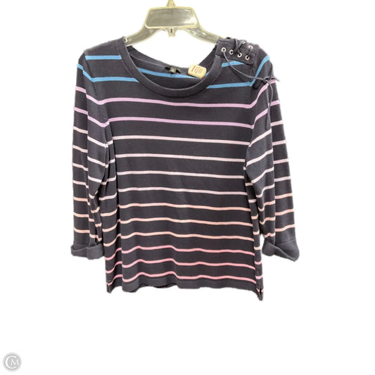Top Long Sleeve By Talbots In Blue & Purple, Size: L