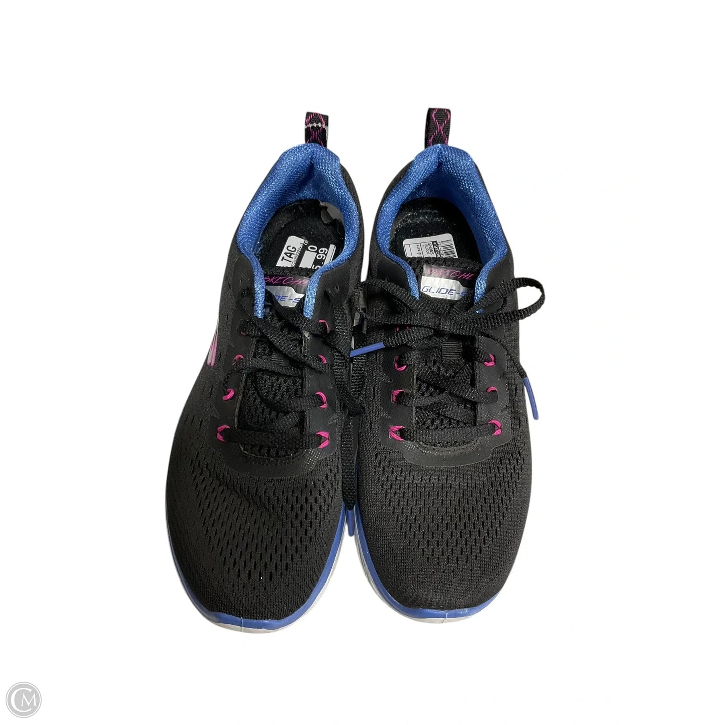 Shoes Athletic By Skechers In Black & Blue, Size: 7