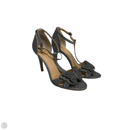 Sandals Heels Stiletto By Inc In Silver, Size: 7