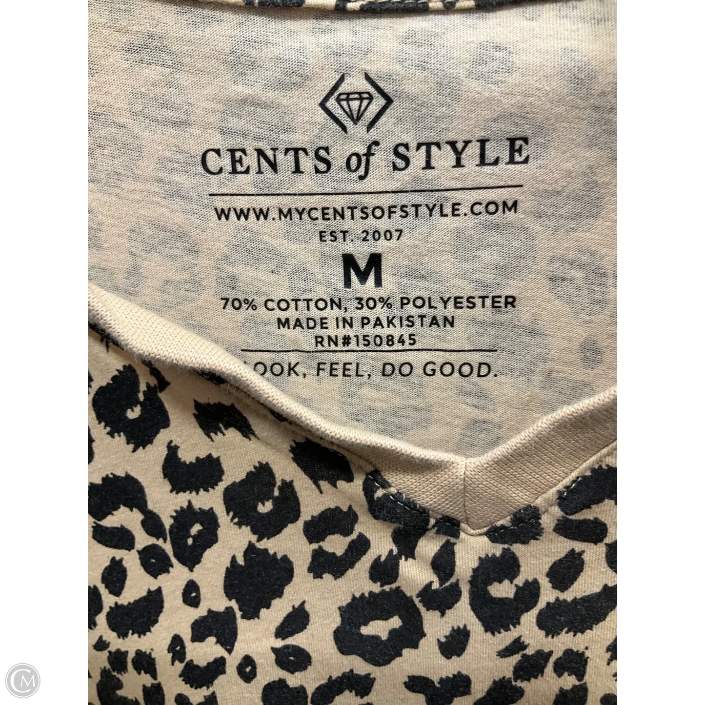 Top Short Sleeve Basic By Clothes Mentor In Animal Print, Size: M