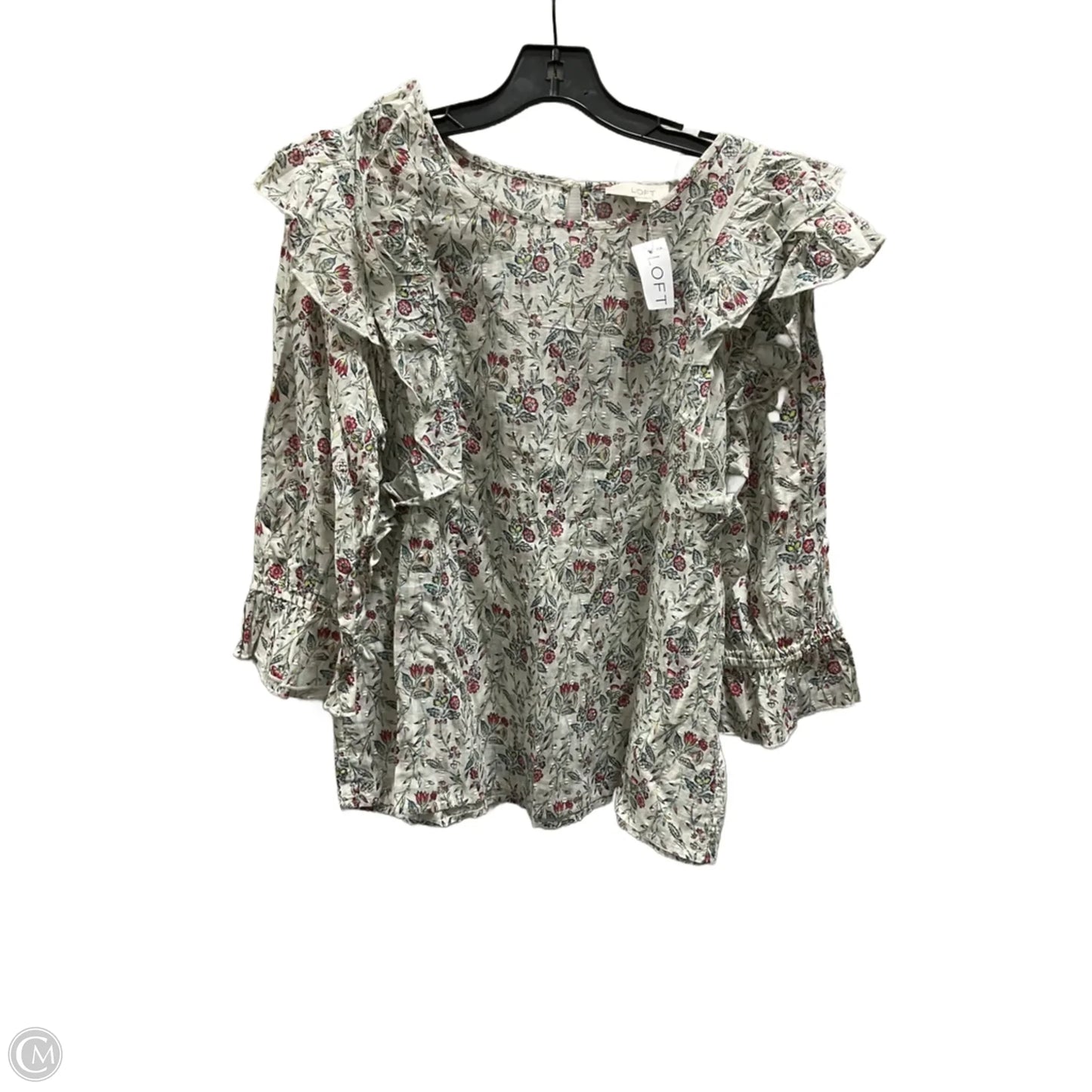 Top Long Sleeve By Loft In Cream, Size: L
