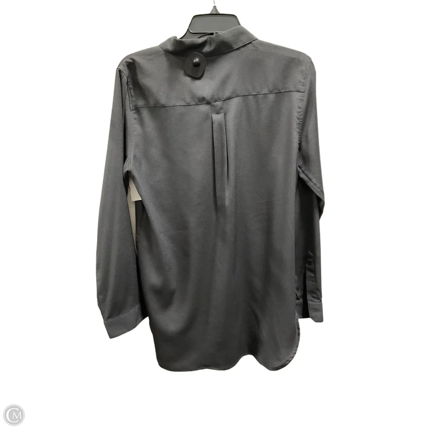 Blouse Long Sleeve By Calvin Klein In Grey, Size: M