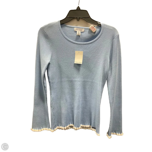 Top Long Sleeve By Calvin Klein In Blue, Size: S