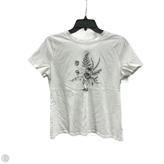 Top Short Sleeve By Talbots In White, Size: M