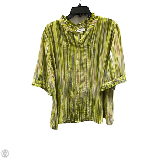 Top Short Sleeve By Calvin Klein In Green, Size: 2x