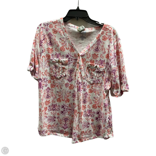 Top Short Sleeve By Croft And Barrow In Pink, Size: Xl