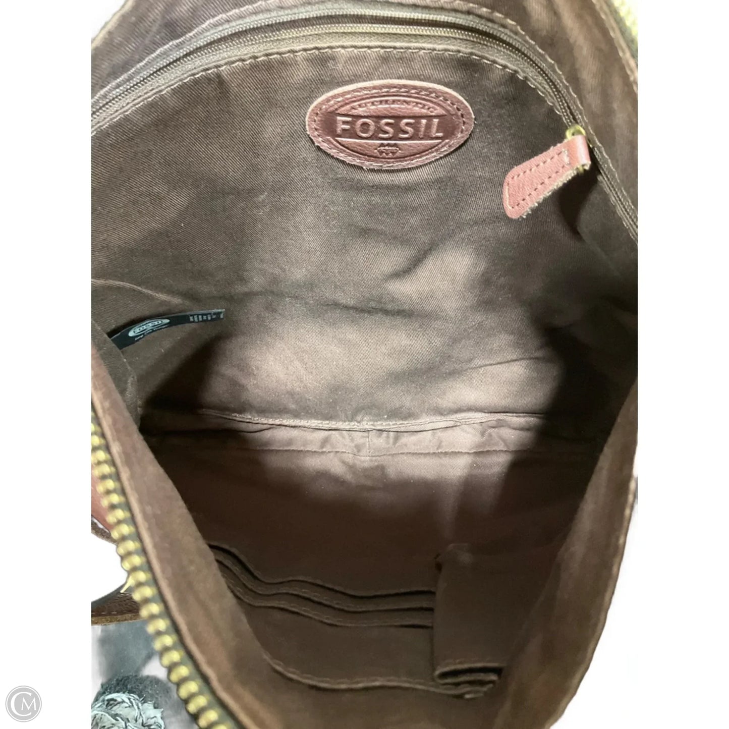 Crossbody Leather By Fossil, Size: Medium