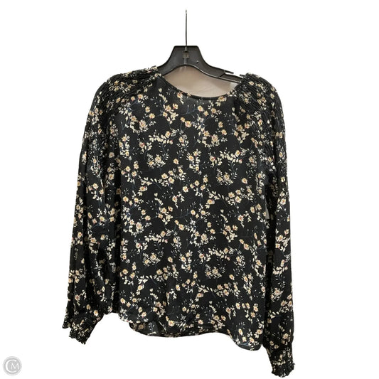 Top Long Sleeve By Ana In Black, Size: L